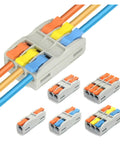 Multi In Out Wire Connector Terminal Block For Fast Tool Free Splicing Of Solid Stranded Copper Cables In Junction Boxes With Flame Retardant Pa66 Housing And Tin Plated Contacts Supporting Up to 32 Amps Perfect For Lighting Projects, 3-wire