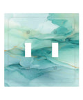 Killer Teal Marble Decorative Switch Plate Cover For Two Gang Double Toggle Outlet Wall Panel with elegant teal marble design.