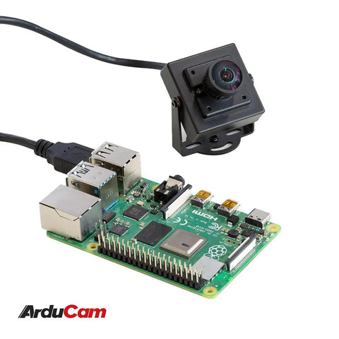 16MP Wide Angle USB Camera With Metal Case And Microphone Dope 4K Capable UVC Webcam For Laptop connected to Raspberry Pi