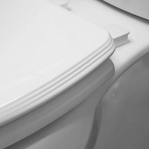 Ashland Modern Wood Toilet Seat With Decorative Edge Slow Close Quiet Close Secure Hinges That Wont Wiggle Elongated White Seat Made In USA