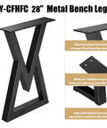 Beefy 28 Inch Heavy Duty Metal Dining Table Legs With Adjustable Feet Pads, Industrial Diamond Style DIY Furniture Feet