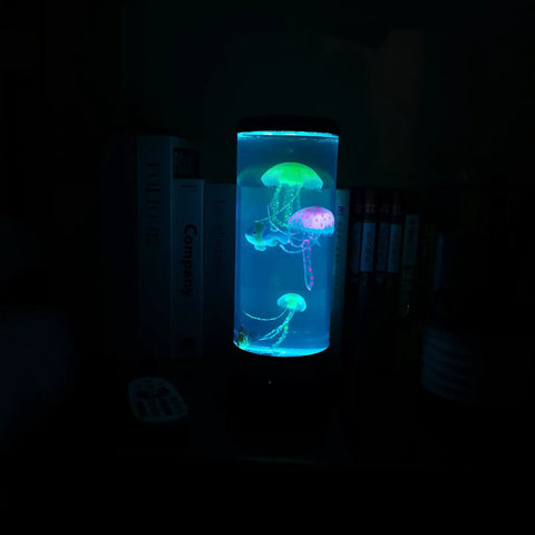 Jellyfish Lava Lamp 16 Color Changing USB LED Night Light Mood Lamp For Home Office Decor With Remote Control Ultra Quiet Ocean Vibe Desk Accent