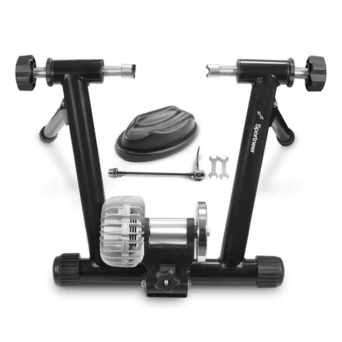 Indoor Bike Trainer Stand For Home Gym With Quiet Fluid Resistance Wheel Fits Road Bikes From 26 To 29 Inches And 700C Compatible