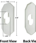 Mega Siding Plate Cover White PVC 13.5 By 7.12 Inches For Octagonal Vinyl Siding Block With Built In Electrical Box Two Pack Easy Mount Exterior Upgrade For Coach Light Or Entryway front and back view