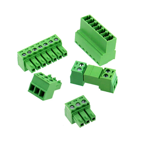Two Pack Eight Pin Three Point Five Millimeter Pitch Screw Terminal Block Connector Plug And Play Quick Male And Female Phoenix Type
