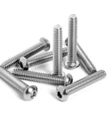 304 Stainless Steel M6 Rivet Nuts And Button Head Bolts 1 Inch arranged on white background