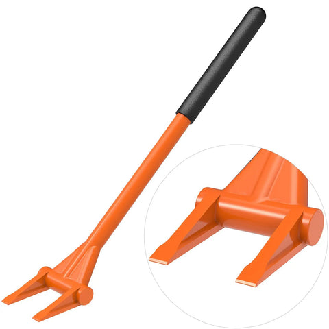 28 Inch Demo Bar With Two Tine Wrecking Bar Heavy Duty Pallet Buster All Steel Handle For Deck Board Removal Renovation And Construction