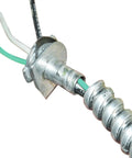 Close-up of Reduced-Wall Aluminum Flexible Conduit 3/4 In X 50 Ft Type FMC RWA showing wire insertion point, lightweight alloy.