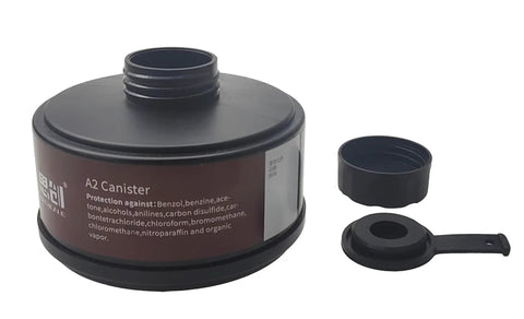Organic Vapors Canister For 40mm Gas Masks RD40 Compatible Respirator Filter with cap and seal, 1 Pack