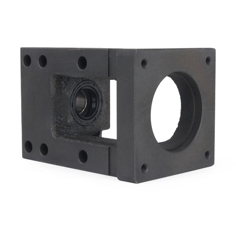 Nema23 steel mounting bracket with BK12 bearing end for 16mm ballscrews, black