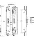 Technical drawing of Concealed Cupboard Door Hinge for Cabinets Top Notch Furniture Hardware Smooth Quiet Closure Easy Install Hidden Hinge