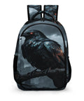 Dark Storm Castle Crow Printed Unisex Backpack With Large Capacity Durable Polyester Breathable Comfort Sturdy Zipper Ideal For School Travel And Everyday Use