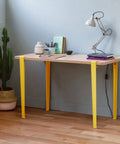 Killer F Shape Steel Table Legs Four Pack Adjustable Black Metal Furniture Base Heavy Duty Desk Support Zero Shake Design in a stylish setting.