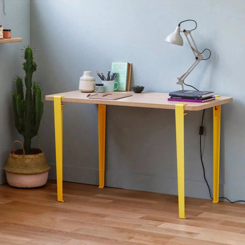 Killer F Shape Steel Table Legs Four Pack Adjustable Black Metal Furniture Base Heavy Duty Desk Support Zero Shake Design in a stylish setting.