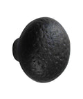 Dark Wrought Iron Cabinet Knobs 1.25 Inch Round Drawer Knobs With Mounting Hardware Black Powder Coated Antique Textured Finish
