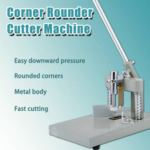 Heavy Duty Corner Rounder Press Built Like A Tank With Dual R6 And R10 Radius Dies For Laminates Plastics And Business Cards Solid Steel Frame Yields Killer Precision Daily with metal body and handle.
