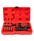 Beast Pro Grade 13 Piece Motorcycle Chain Breaker Tool Kit with Rivet Tool Set Heavy Duty Chain Cutter and Link Removal, open case view