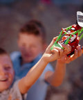 80 Piece Solar Construction Kit Lets Kids Build A Helicopter Air Boat Or Fan With A Solar Rotor Powering The Propeller While Teaching Renewable Energy In A Fun STEM Hands On Way. Kids hold solar STEM helicopter model