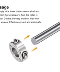 Two-Piece Clamp-On Shaft Collar For 5/8 Inch Shafts, Double Split Design, 1-5/16 Inch Outer Diameter, 7/16 Inch Width, 304 Stainless Steel Axle Collar With Set Screw, High Locking Force, Anti-Corrosion, Positioner Stop on shaft