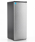 Your Go To Kitchen Game Changer 7 Cubic Foot Convertible Upright Freezer And Refrigerator In Silver with sleek stainless steel finish.