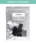 Five Pack On Off Boat Rocker Switches, 2 Pin 2 Position Snap In Marine Electrical Switches in packaging