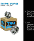 Heavy Duty Front Wheel Bearing And Hub Assembly Pair For Driver And Passenger Axles To Deliver A Straight Bolt In Install and Bulletproof Road Performance - includes two parts.