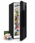 11 Cu Ft Upright Freezer And Stand Up Converter Fridge With Four In One Modes And Frost Free Tech showing fresh groceries and frozen foods inside.
