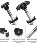 Replacement Walker Knobs Kit for Foldable Rollators with M6 screws, cross and star knobs, shown with washers and rods
