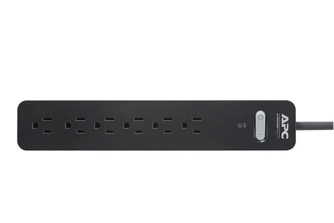 Long 15 Foot Surge Protector Power Strip With Six Outlets 1080 Joules Recessed Switch 14 Gauge Cord Wall Mount Keyholes Heavy Duty Extension