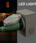 Pre Drilled 50 Amp Generator Inlet Box With Nema Ss2 50P Socket, showing LED indicator and secure plug connection.