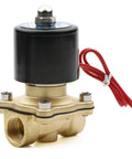 One-Half Inch Electric Solenoid Valve 2W-160-15 AC110V Brass Normally Closed Valve For Water Air Oil And Gas, side view