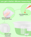 Ultimate Resin DIY Kit Silicone Measuring Cups Set With 600ml And 100ml Mixing Cups showing leakproof design and precise scale
