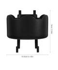 Black Plastic Aerosol Can Holder Wall Mount Organizer with dimensions for spray bottles and cans