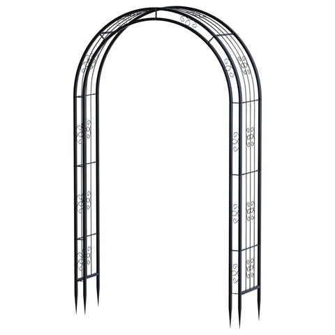 88 Inch Steel Garden Arch Arbor Trellis For Climbing Plants Outdoor Yard Garden Black Metal Lattice Arch Perfect For Weddings Backdrops And Patio Decor Go To Yard Art