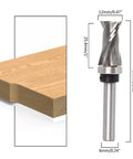 Compact Up And Down Compression Router Bit For Woodworking Carving Engraving With Hardened Steel Core For Flush Trim Finish On Any Direction Endgrain Perfect For Table Mount Or Handheld Tools, measuring 1 inch in length and 0.47 inches in diameter.