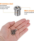 Thirty Piece Heavy Duty 304 Stainless Steel Ball Plungers With Spring Loaded Positioning Latches And Rock Solid Cabinet Catches For Furniture Doors That Deliver Badass Performance For Any Pro Shop displayed in hand, showcasing precise positioning and quality.