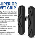 All-Weather Bike Brake Pads With Grippy Non-Slip Braking In Rain Or Shine, Long-Lasting Rubber Replacement for MTB BMX Road Bikes