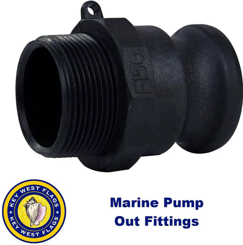 One And A Half Inch Marine Pumpout Adapter With NPT Threads For Holding Tanks, Polypropylene Camlock Coupling, Male To Male NPT