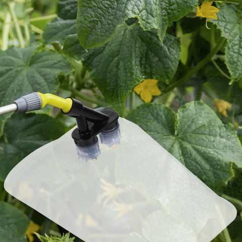 Electric Sprayer Nozzle With Windproof Shield For High Pressure Atomizing Mist on green plants.