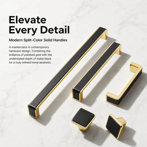 Sleek Black Gold Cabinet Pulls Five Pack With Matte Finish For Modern Kitchen Makeover Drawer Handles And Bathroom Vanity Swap That Brings Major Swag To Every Room
