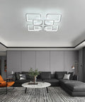 Square LED Ceiling Light For Living Room And Bedroom 96W Cool White 6000K 23.6 Inch Flush Mount Fixture in modern living room