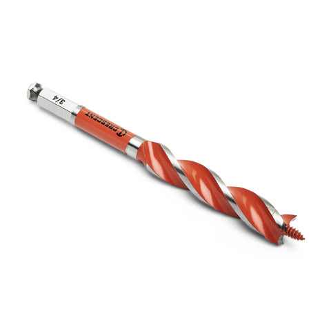 Heavy Duty Wood Auger Drill Bit, 7.5 Inch Long, Three Quarter Inch Diameter, Triple Sharpened High Speed Steel, Deep Flutes