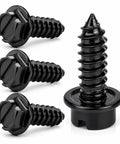 Heavy Duty License Plate Screws With Rustproof Finish Black Stainless Steel Bolt Kit for Front And Rear Domestic Rides.