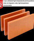 Built Tough Bakelite Panel Sheet From Phenolic Resin, Ultra Durable Electrical Insulation For Electronics And Mechanical Parts, 50x50x40mm Pack Of 2, High Heat, Impact Resistant, Insulation You Can Count On. Three orange phenolic Bakelite sheets shown