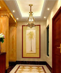 Modern Chandelier Ceiling Pendant Light Fixture For Dining Room Bedroom Porch And Garden With Chic Candle Design in a hallway.