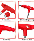 Close-up of ergonomic grip on 6mm T Handle Allen Wrench Set Metric Hex Key Set With Long Arm Heavy Duty CRV Chrome Vanadium.