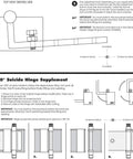 Top view diagram of 180° Suicide Hinge Supplement installation for Super Heavy Duty Universal Hidden Hinge Kit for Double Doors.