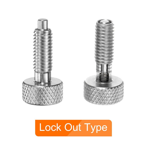 Pro Grade Stainless Steel Spring Plunger M6x1 Thread Retractable Fastener 3mm Ball Pin Set Lock Out Type with textured grips