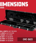 Hard Shell Wood Bass Case With Moisture Resistant Tolex Finish Built Tough Plywood Construction Secure Chrome Locking Latches Ergonomic Carry Handle Fits Electric Bass Guitars Including Precision And Jazz Bass Models And More. open case dimensions