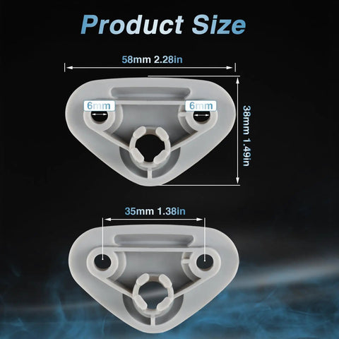 Sun Visor Mount Clip For Subaru Forester Impreza Crosstrek, Gray Driver Side Visor Clip Repair Bracket, shown with dimensions